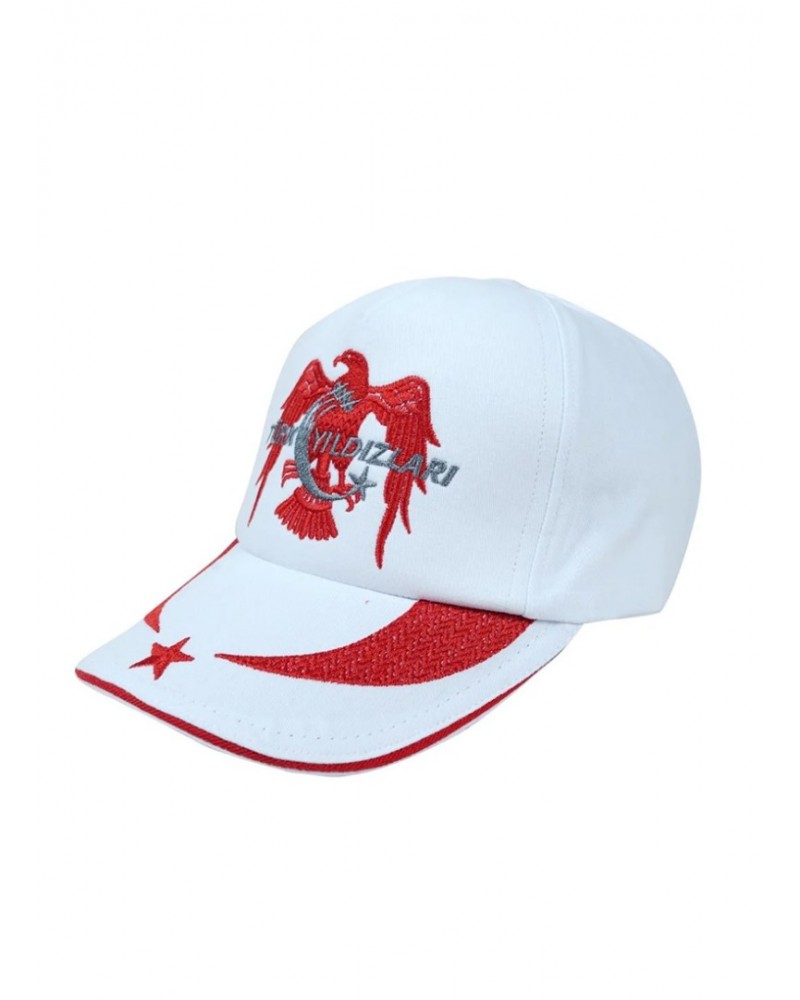 Türk Yıldızları Ay Yıldız Beyaz Çocuk Şapka