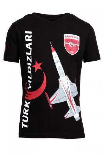 Türk Yıldızları Siyah Armalı Çocuk Tişört