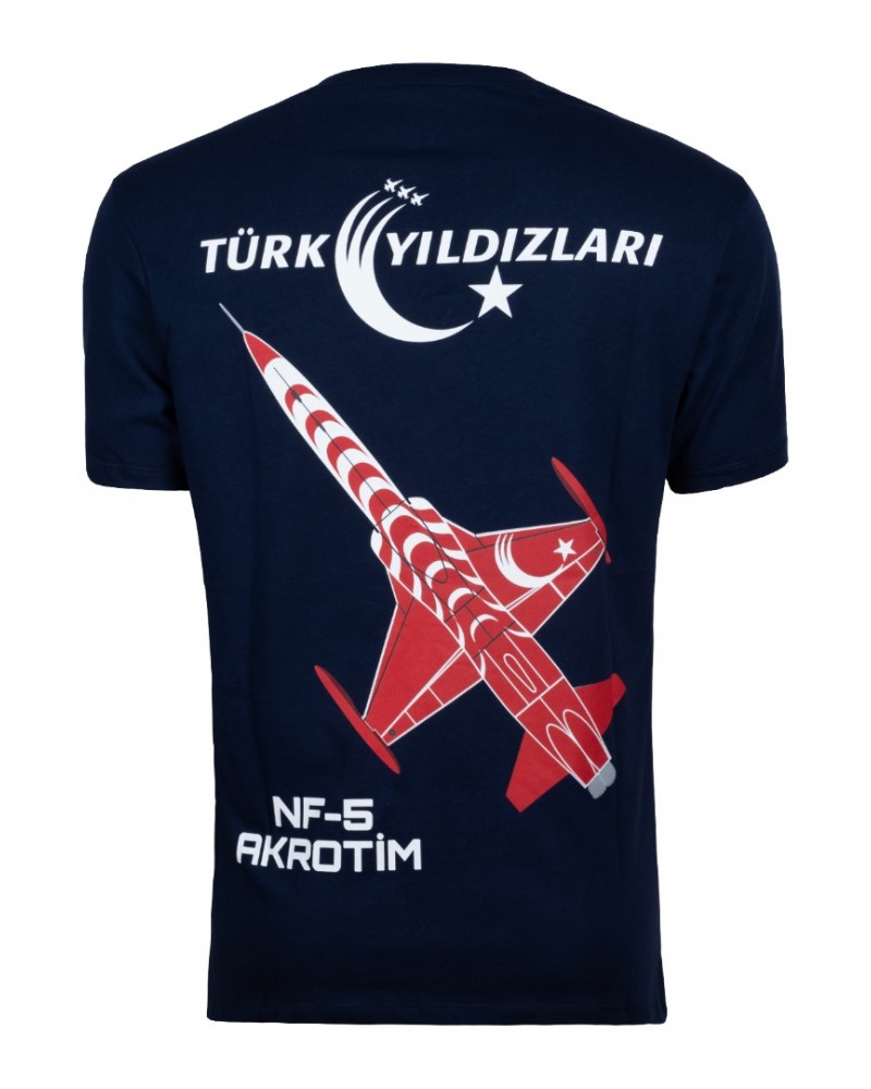 TÜRK YILDIZLARI ARMALI DİKEY LOGO LACİVERT TİŞÖRT
