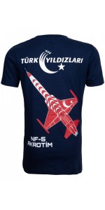 TÜRK YILDIZLARI ARMALI DİKEY LOGO LACİVERT ÇOCUK TİŞÖRT