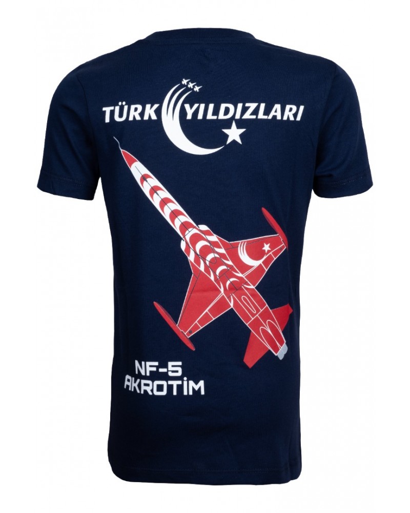 TÜRK YILDIZLARI ARMALI DİKEY LOGO LACİVERT ÇOCUK TİŞÖRT