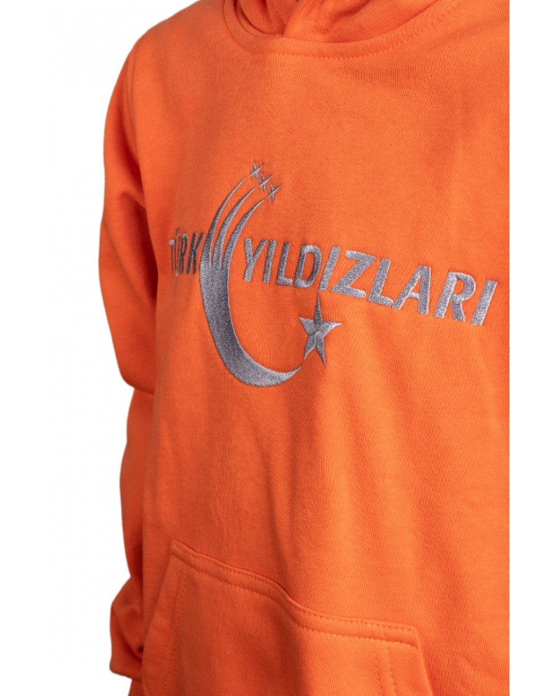 Turuncu Kapüşonlu Çocuk Sweatshirt