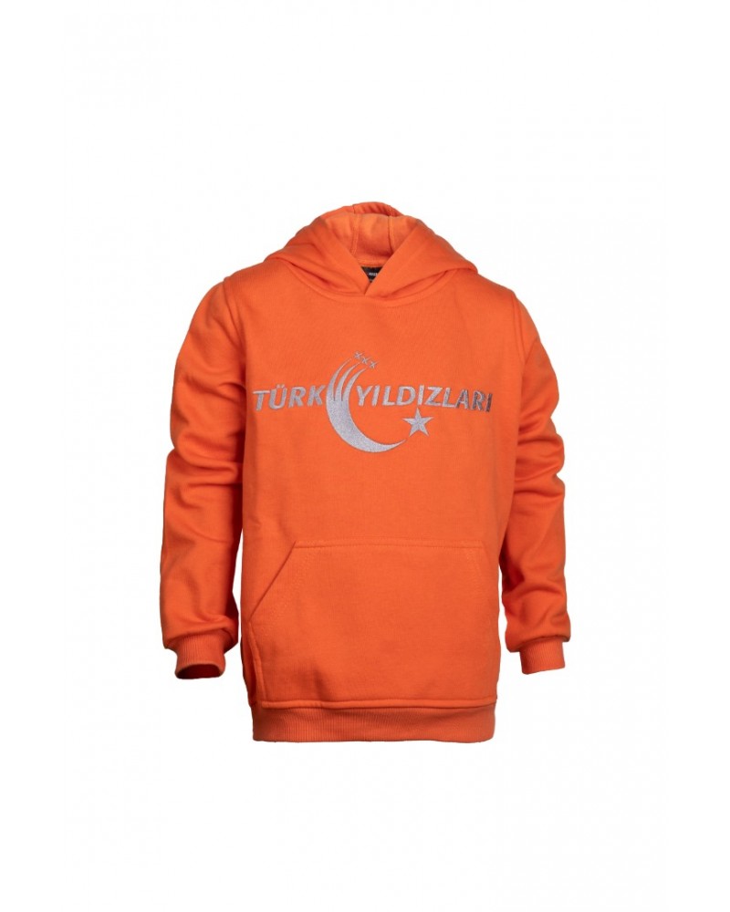 Turuncu Kapüşonlu Çocuk Sweatshirt