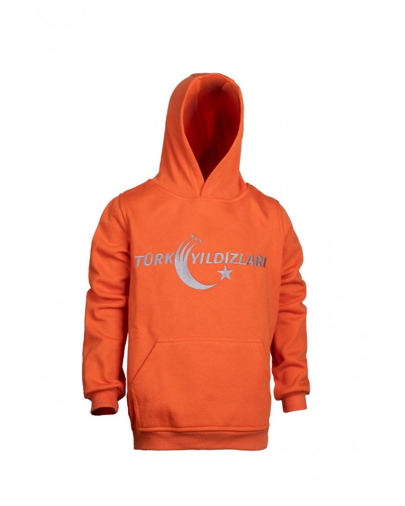Turuncu Kapüşonlu Çocuk Sweatshirt