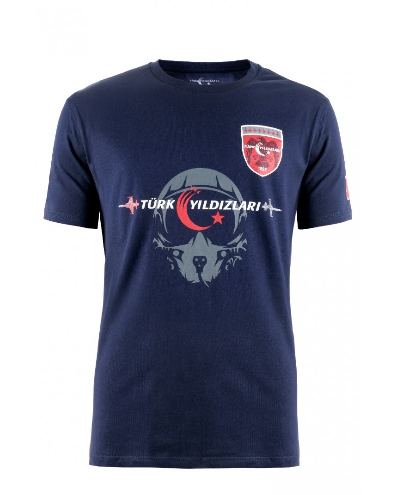 TÜRK YILDIZLARI KASKLI LACİVERT ÇOCUK TİŞÖRT