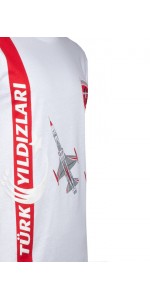 TÜRK YILDIZLARI ARMALI KIRMIZI ŞERİTLİ BEYAZ ÇOCUK TİŞÖRT