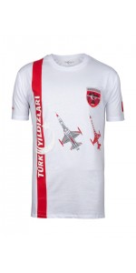 TÜRK YILDIZLARI ARMALI KIRMIZI ŞERİTLİ BEYAZ ÇOCUK TİŞÖRT