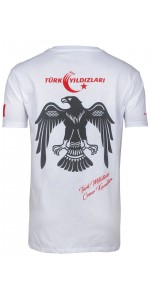 TÜRK YILDIZLARI ARMALI KIRMIZI ŞERİTLİ BEYAZ TİŞÖRT