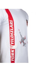 TÜRK YILDIZLARI ARMALI KIRMIZI ŞERİTLİ BEYAZ TİŞÖRT