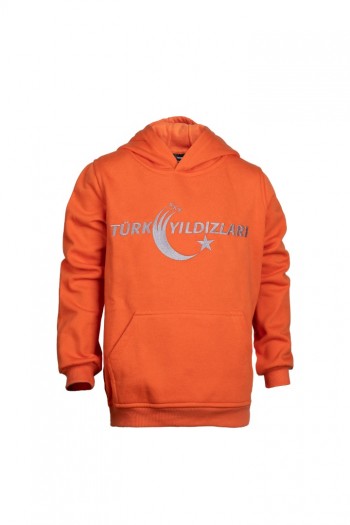 Turuncu Kapüşonlu Sweatshirt