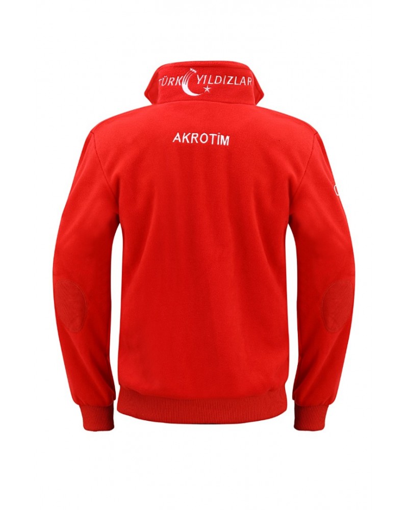 TÜRK YILDIZLARI FERMUARLI KIRMIZI POLAR CEKET