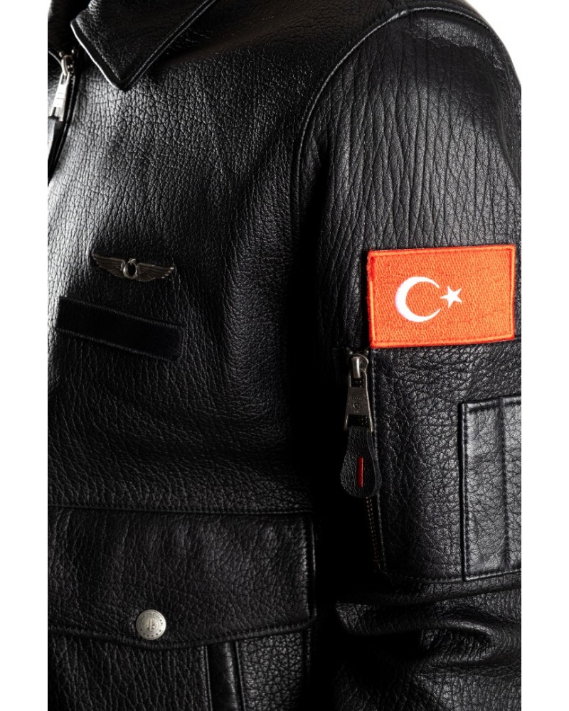 TÜRK YILDIZLARI DERİ PİLOT MONT