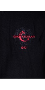 TÜRK YILDIZLARI FERMUARLI SİYAH POLAR CEKET