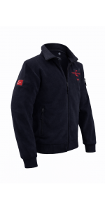 TÜRK YILDIZLARI FERMUARLI SİYAH POLAR CEKET