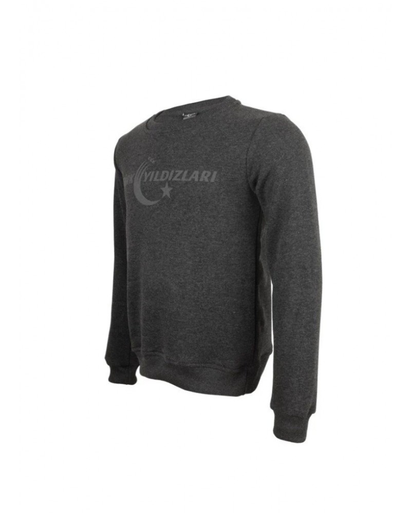 Ty Sıfır Yaka Gri Sweatshirt