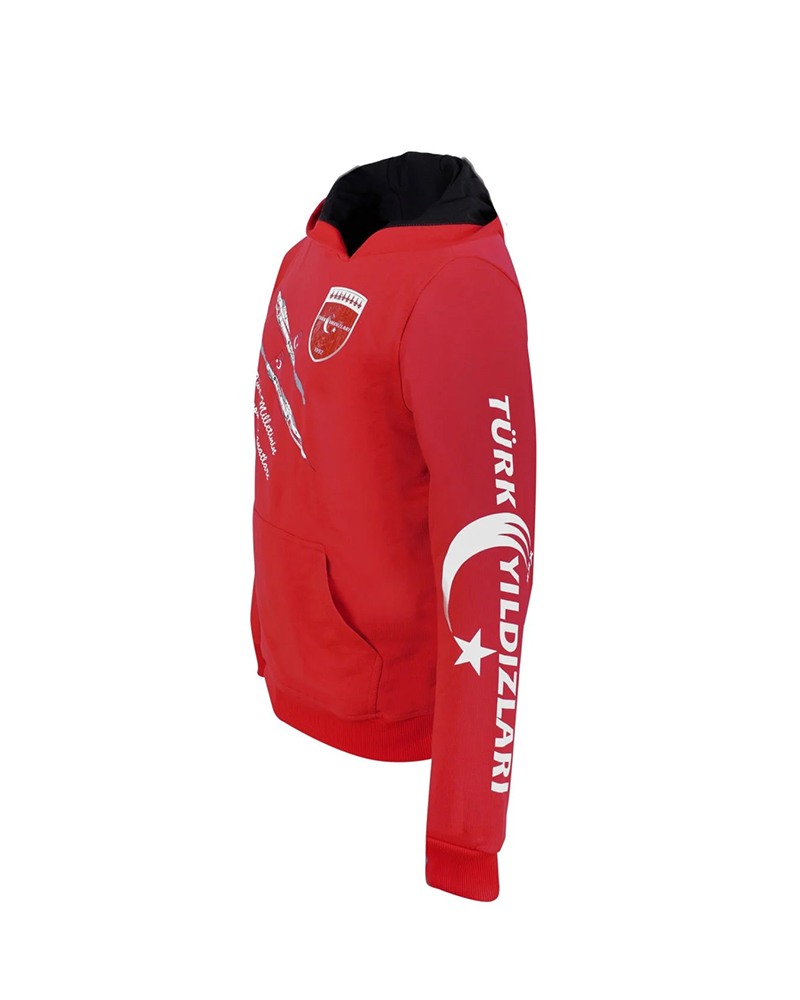 Türk Yıldızları Armalı Kırmızı Sweatshirt