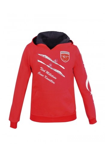 Türk Yıldızları Armalı Kırmızı Sweatshirt