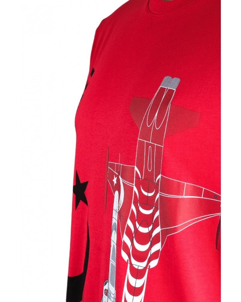 Türk Yıldızları Kırmızı Dikey Logolu Kartallı Tişört