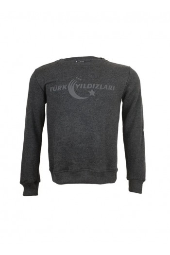 Ty Sıfır Yaka Gri Çocuk Sweatshirt