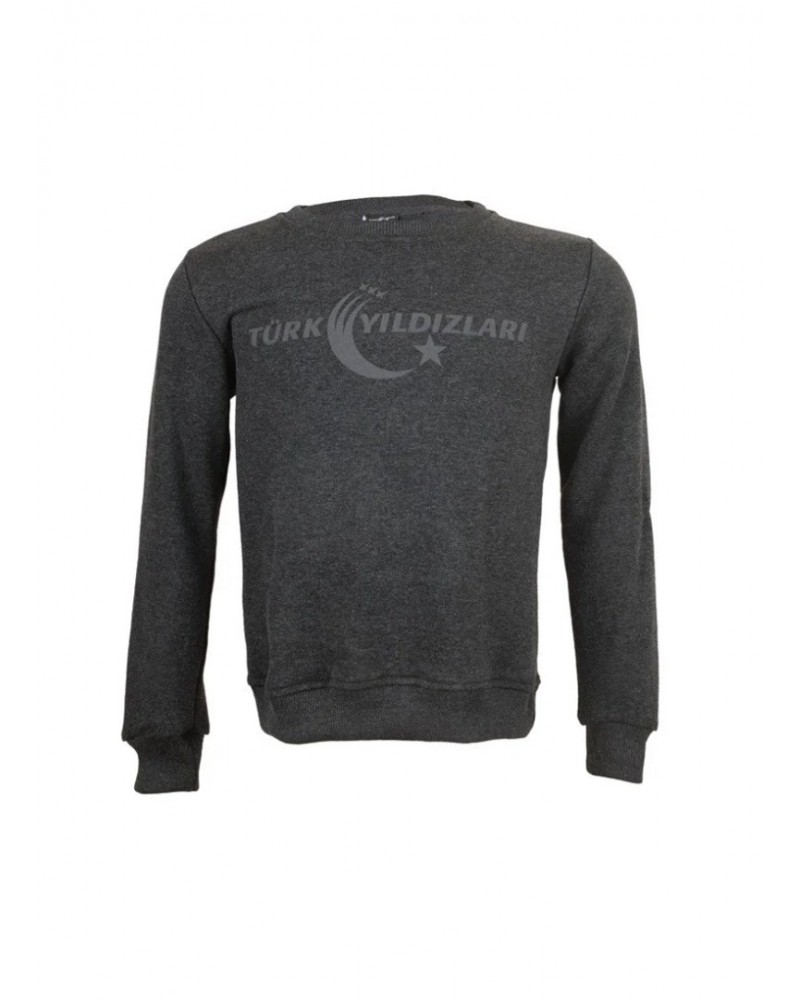 Ty Sıfır Yaka Gri Çocuk Sweatshirt