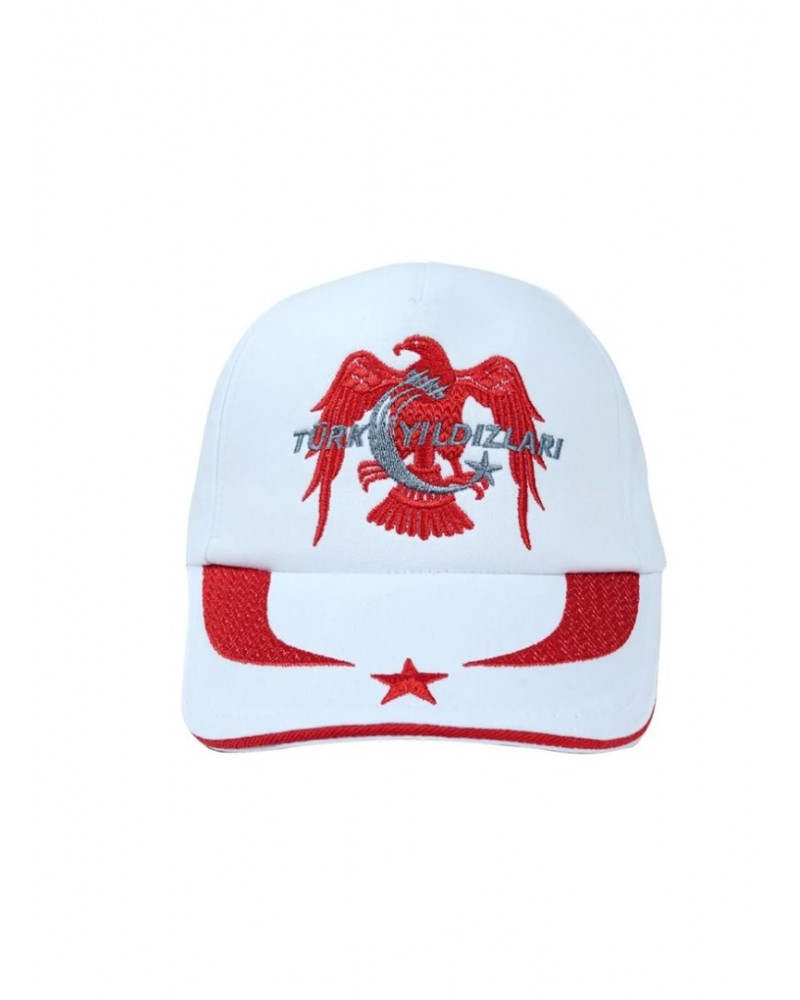 Türk Yıldızları Ay Yıldız Beyaz Çocuk Şapka