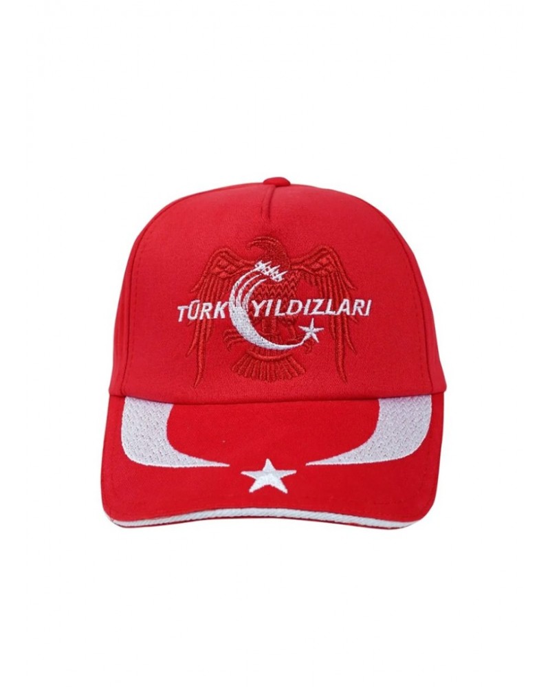 Türk Yıldızları Ay Yıldız Kırmızı Çocuk Şapka