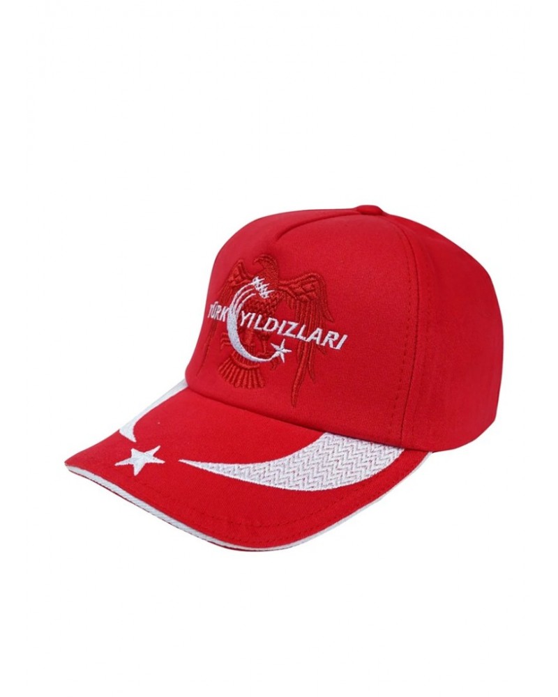 Türk Yıldızları Ay Yıldız Kırmızı Çocuk Şapka