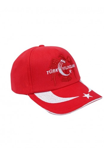 Türk Yıldızları Ay Yıldız Kırmızı Çocuk Şapka