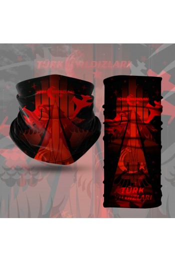 Türk Yıldızları Siyah-Kırmızı Bandana