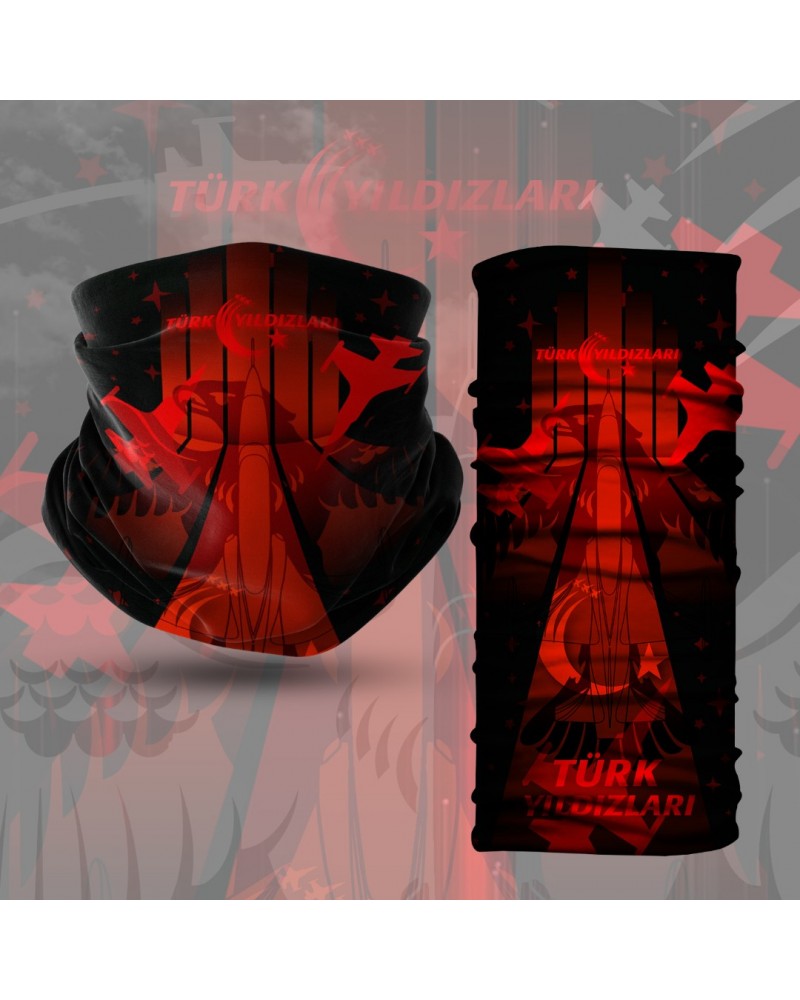 Türk Yıldızları Siyah-Kırmızı Bandana