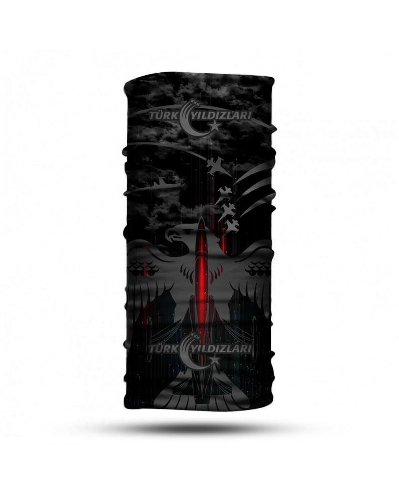 Türk Yıldızları Siyah-Gri Kartallı Bandana
