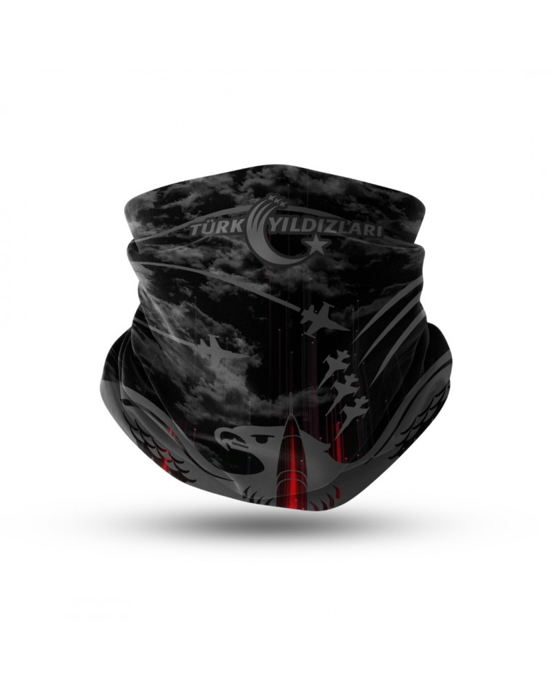 Türk Yıldızları Siyah-Gri Kartallı Bandana