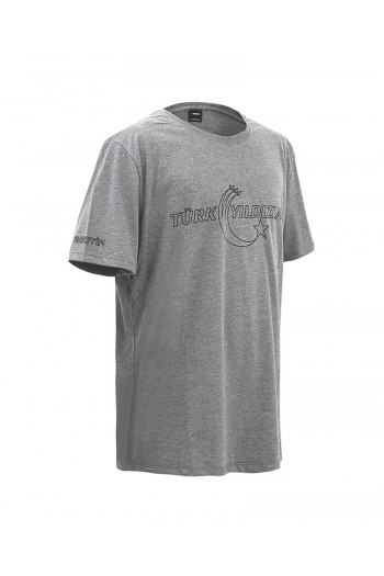 Türk Yıldızları Gri Logo Baskılı Tişört
