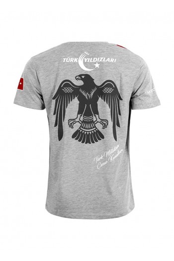 Türk Yıldızları Gri Şeritli Tişört