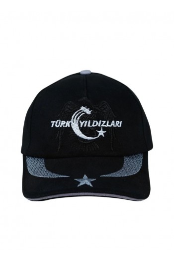 Türk Yıldızları Ay Yıldız Siyah Çocuk Şapka